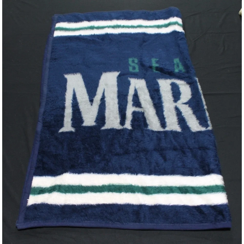 Biederlack Seattle Mariners Throw Blanket MLB Navy Blue 48x57 USA Made